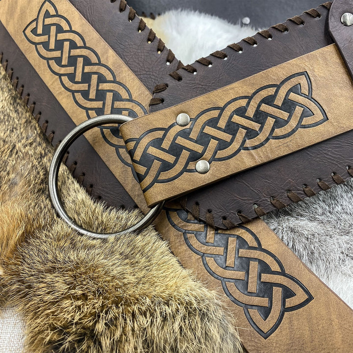 WorldNorse Rivet Rune Celtic Knot Wide Belt