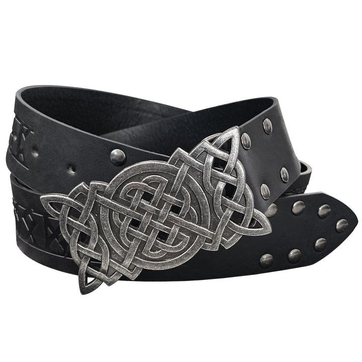 WorldNorse Rivet Rune Celtic Knot Buckle Belt