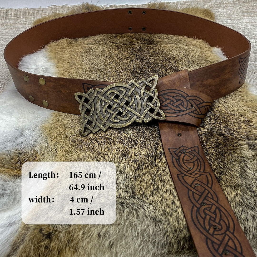 WorldNorse Rivet Rune Celtic Knot Buckle Belt