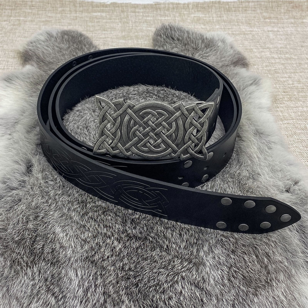 WorldNorse Rivet Rune Celtic Knot Buckle Belt