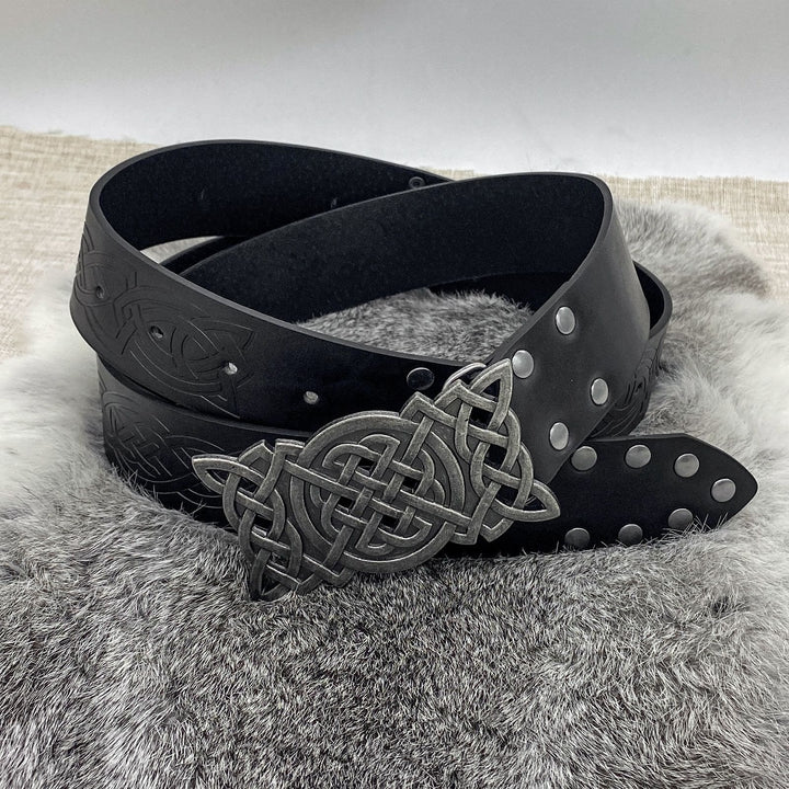 WorldNorse Rivet Rune Celtic Knot Buckle Belt