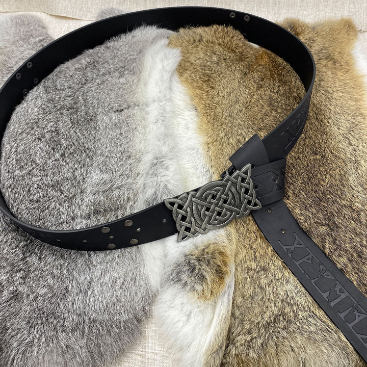 WorldNorse Rivet Rune Celtic Knot Buckle Belt