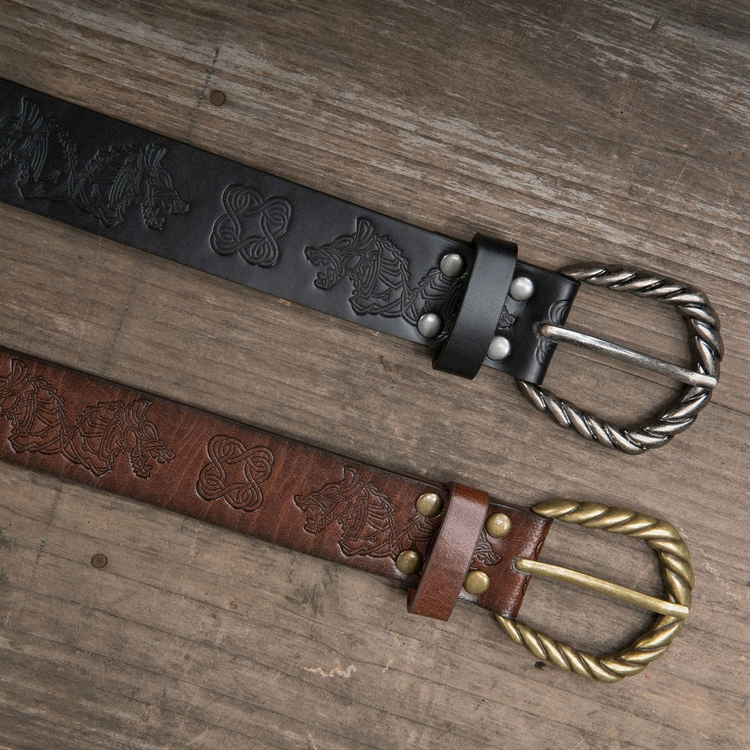 WorldNorse Vintage Fenrir Embossed Belt
