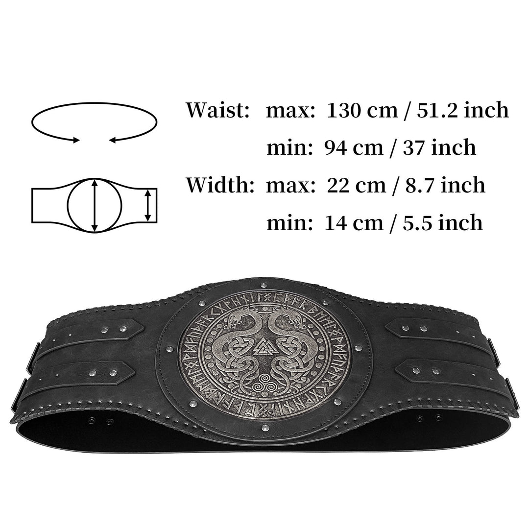 WorldNorse Vintage Serpent Valknut Rune Waistband