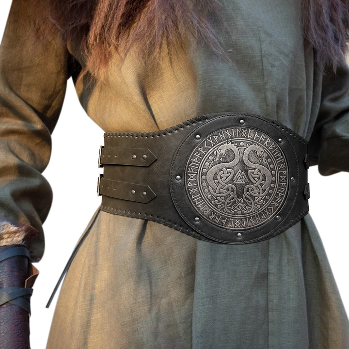 WorldNorse Vintage Serpent Valknut Rune Waistband