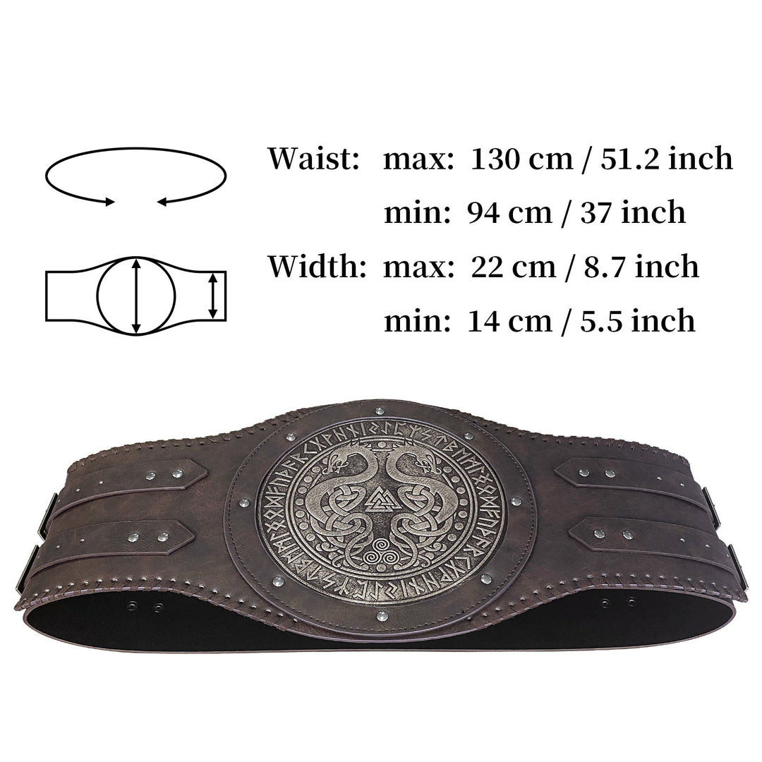 WorldNorse Vintage Serpent Valknut Rune Waistband
