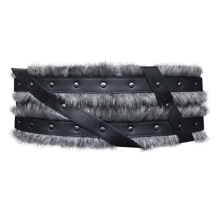 WorldNorse Viking Fur-Lined Rivet Waistband - Black - image 6