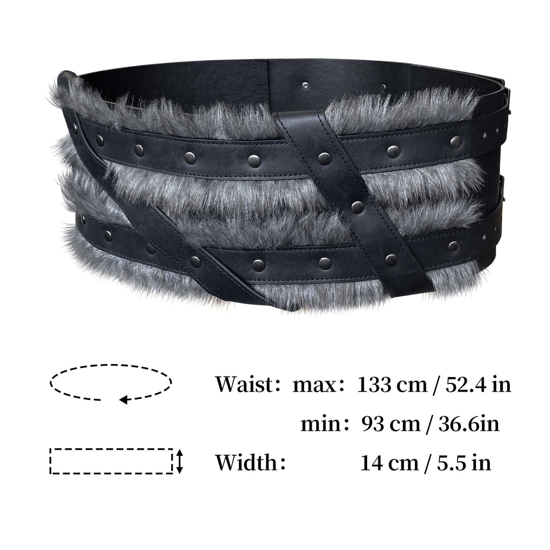 WorldNorse Viking Fur-Lined Rivet Waistband - image 12