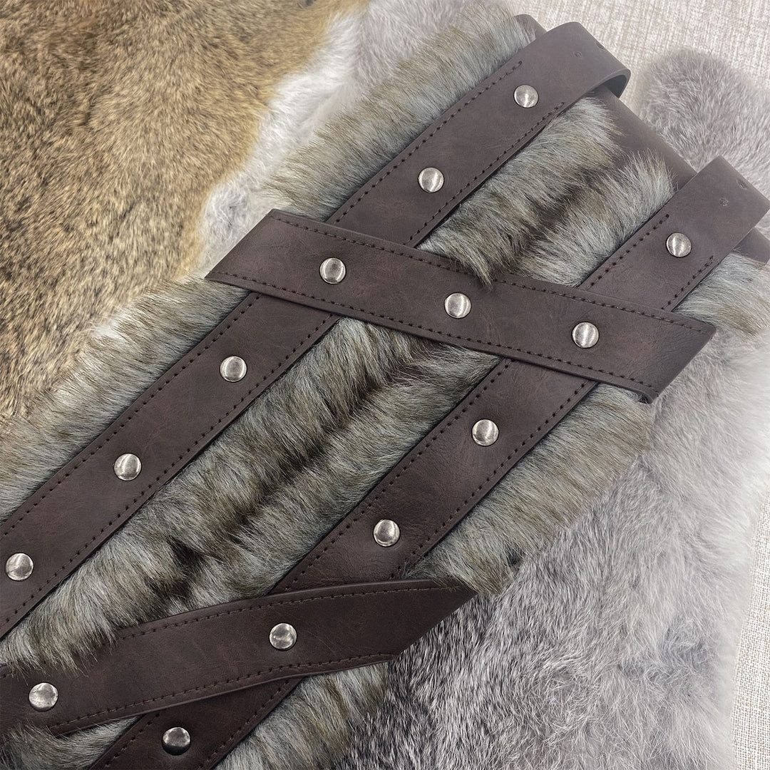 WorldNorse Viking Fur-Lined Rivet Waistband