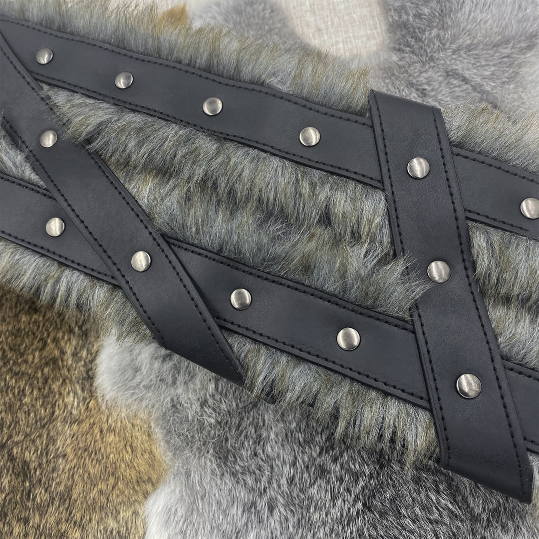 WorldNorse Viking Fur-Lined Rivet Waistband