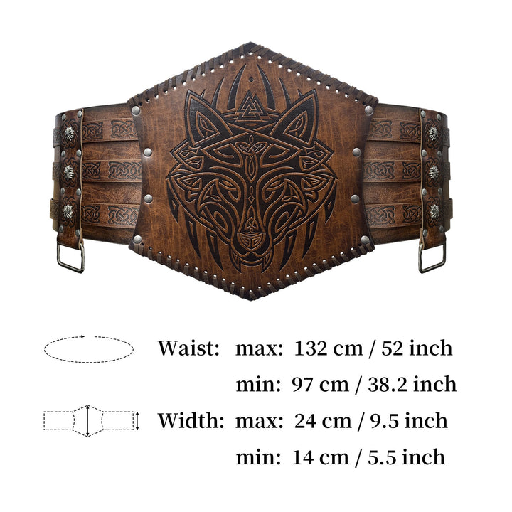 WorldNorse Norse Dragon Mjolnir Wolves Celtic Knot Waistband