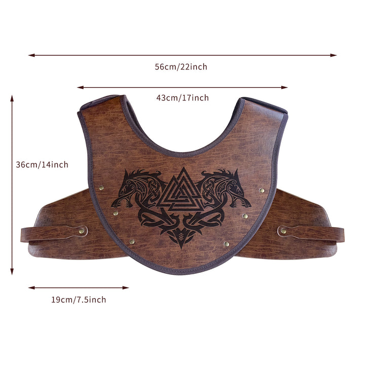 WorldNorse Celtic Knot Vegvisir Wolves Chest Armor - image 11