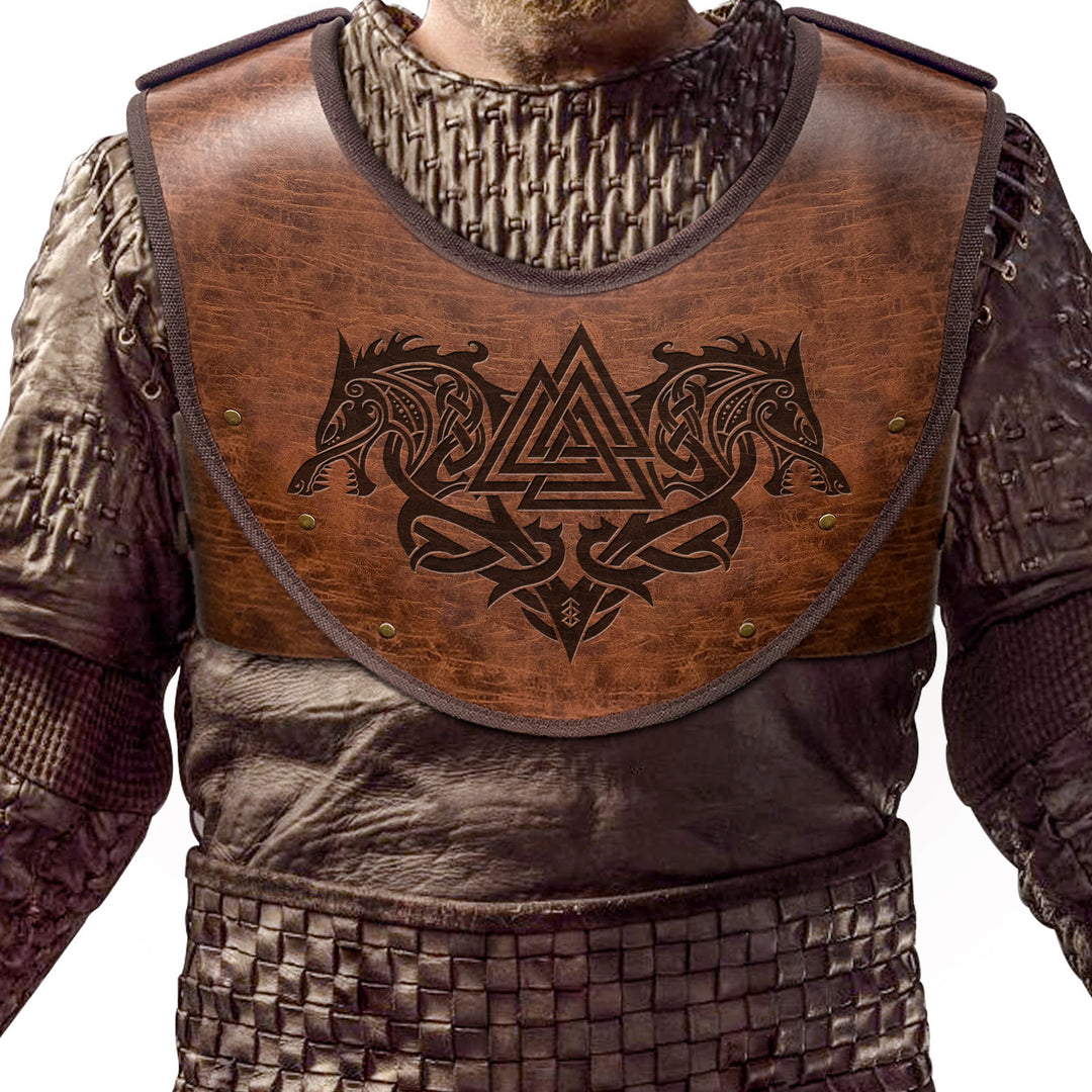 WorldNorse Celtic Knot Vegvisir Wolves Chest Armor