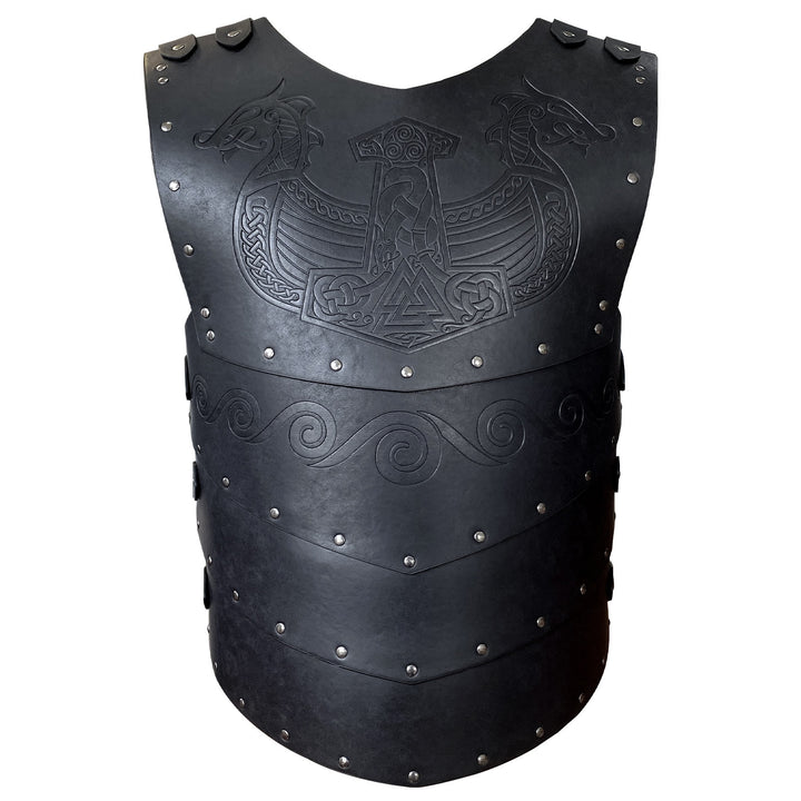 WorldNorse Viking Axe Mjolnir Leather Vest Chest Armor