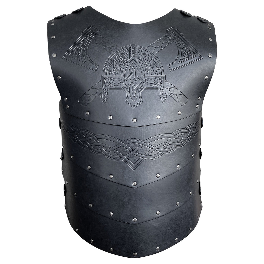 WorldNorse Viking Axe Mjolnir Leather Vest Chest Armor