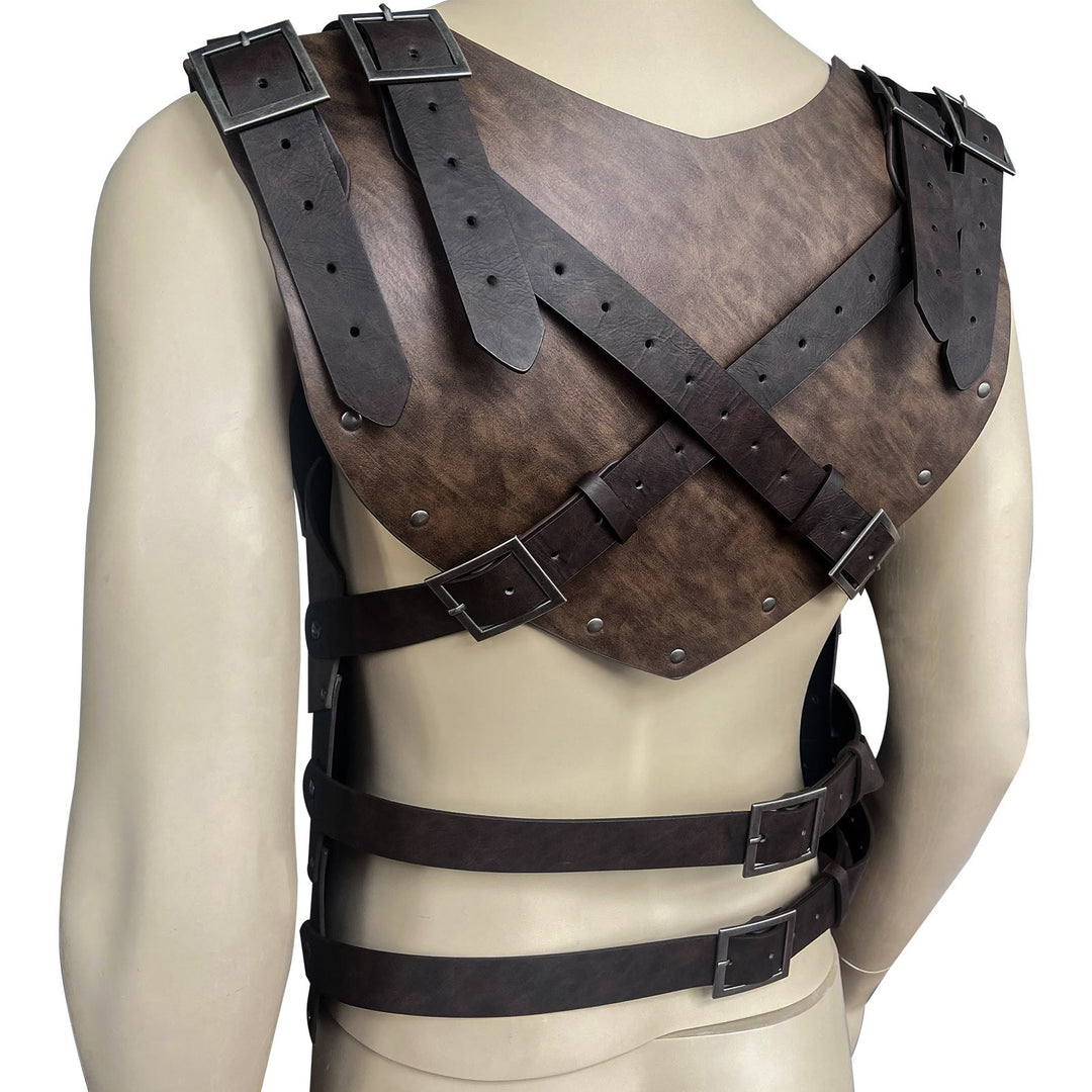 WorldNorse Viking Axe Mjolnir Leather Vest Chest Armor