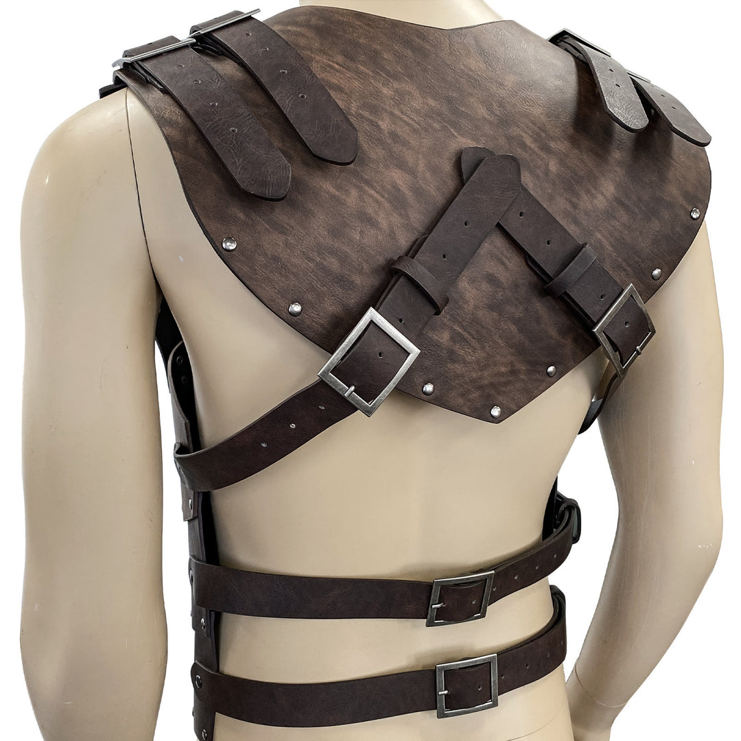 WorldNorse Viking Axe Mjolnir Leather Vest Chest Armor