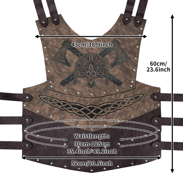 WorldNorse Viking Axe Mjolnir Leather Vest Chest Armor