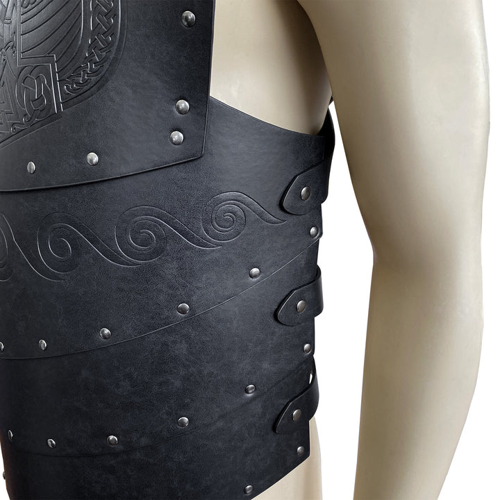 WorldNorse Viking Axe Mjolnir Leather Vest Chest Armor