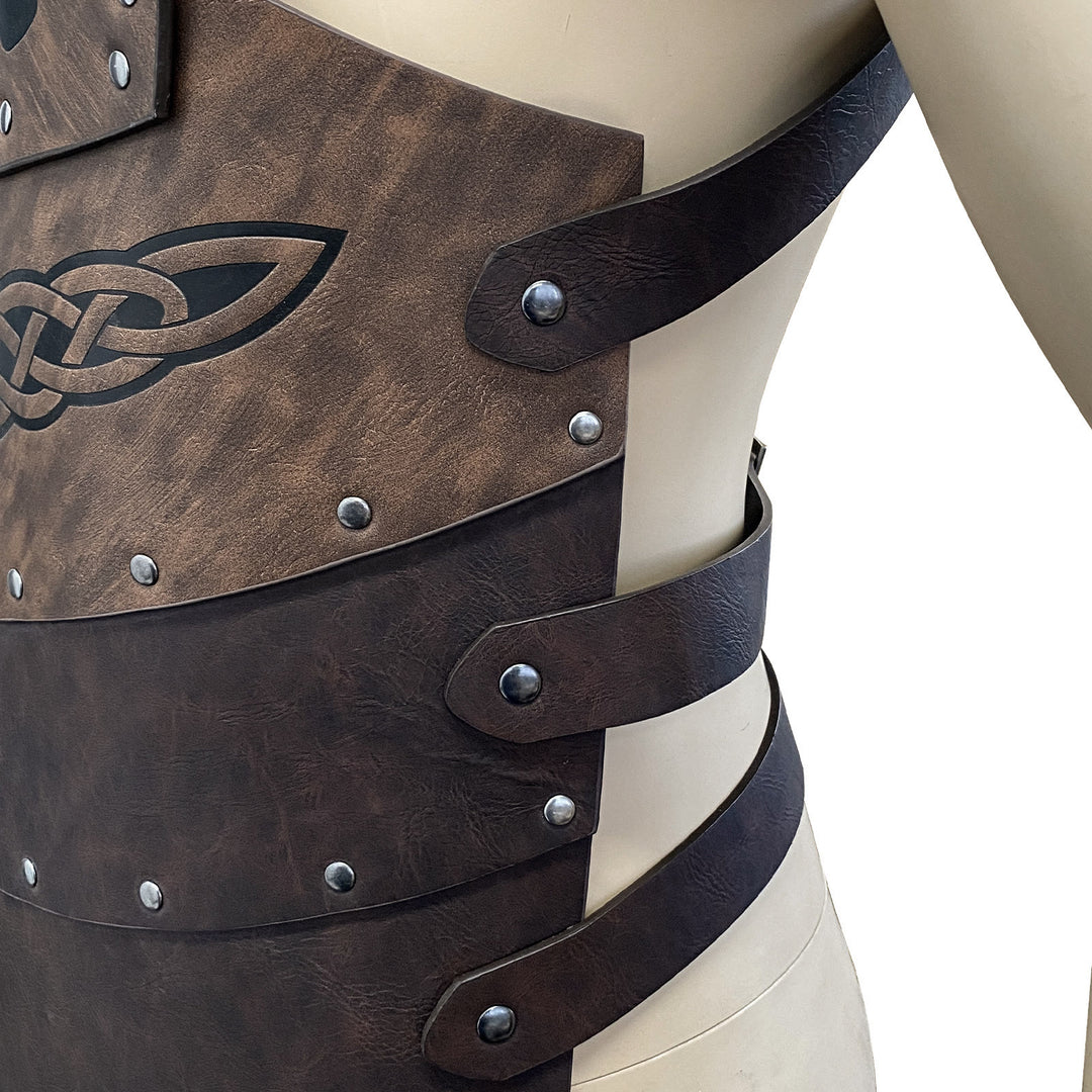 WorldNorse Viking Axe Mjolnir Leather Vest Chest Armor