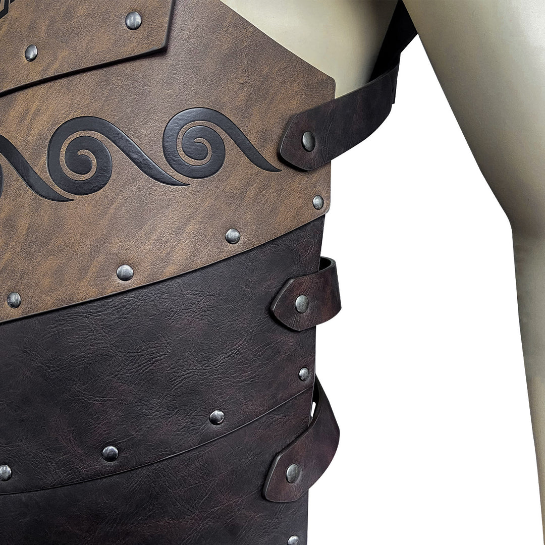 WorldNorse Viking Axe Mjolnir Leather Vest Chest Armor