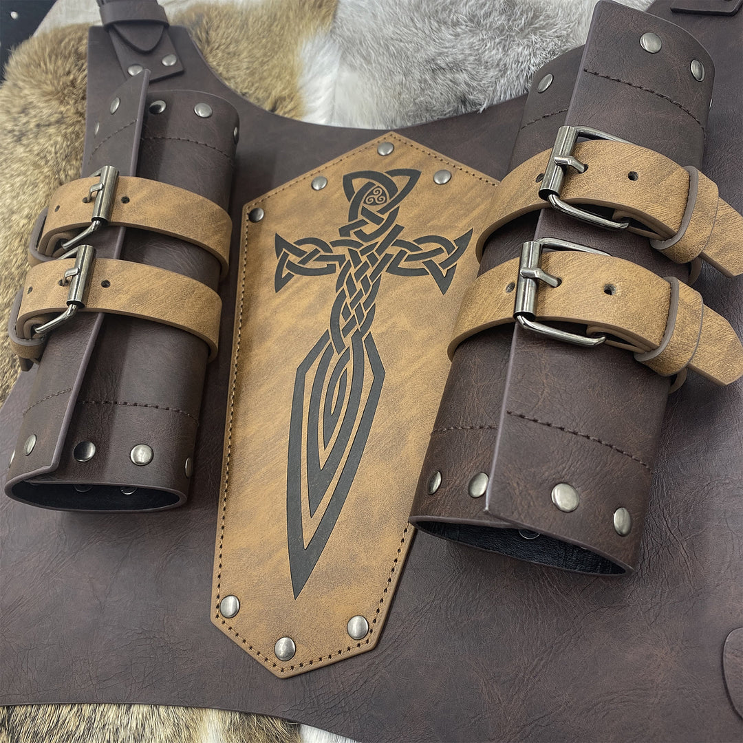 WorldNorse Celtic Knot Leather Back Sword Scabbard Case