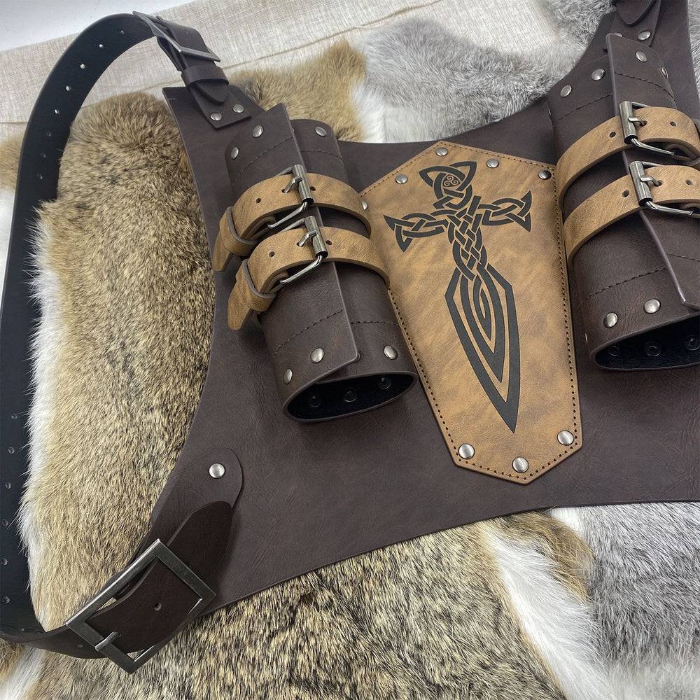 WorldNorse Celtic Knot Leather Back Sword Scabbard Case - image 1