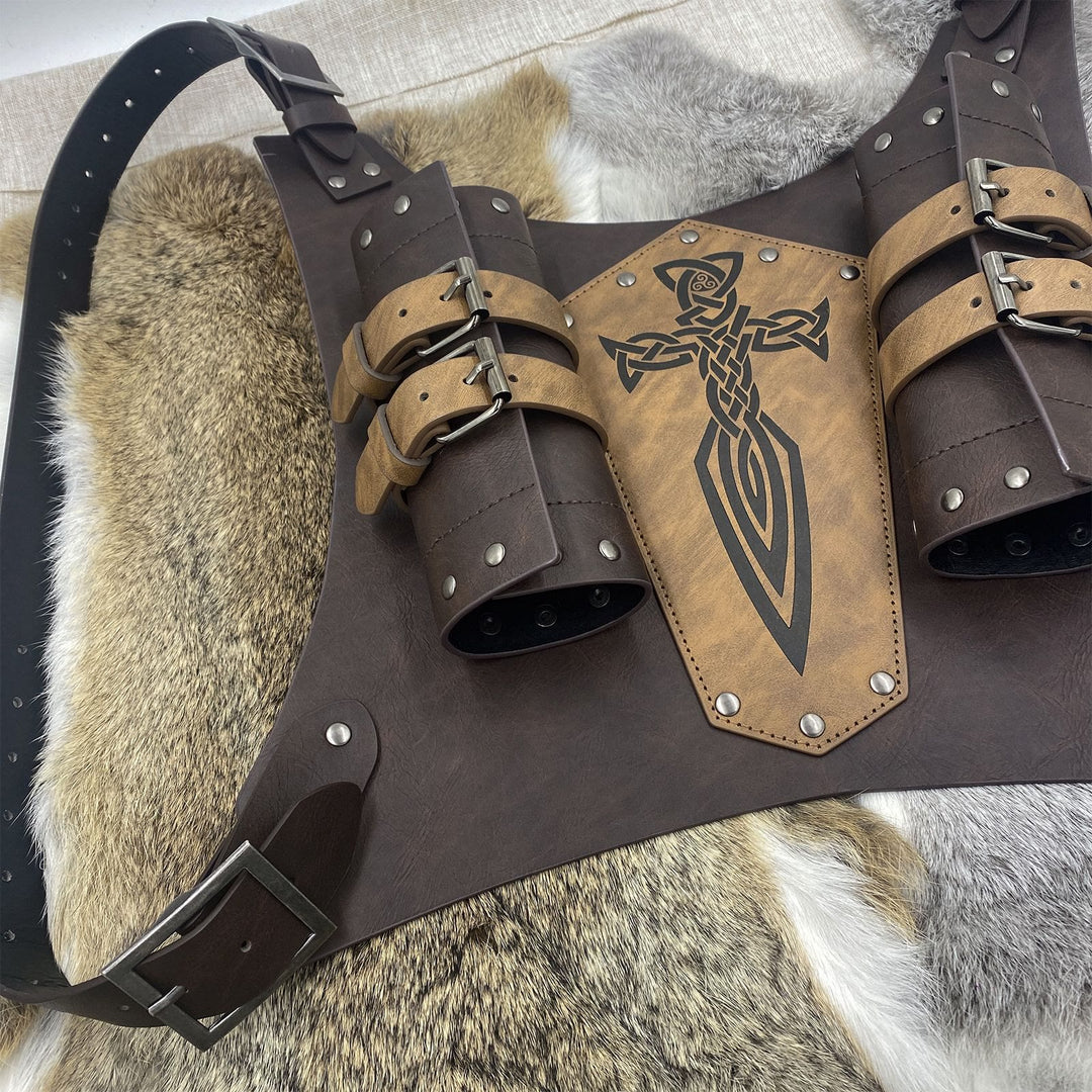 WorldNorse Celtic Knot Leather Back Sword Scabbard Case - image 1
