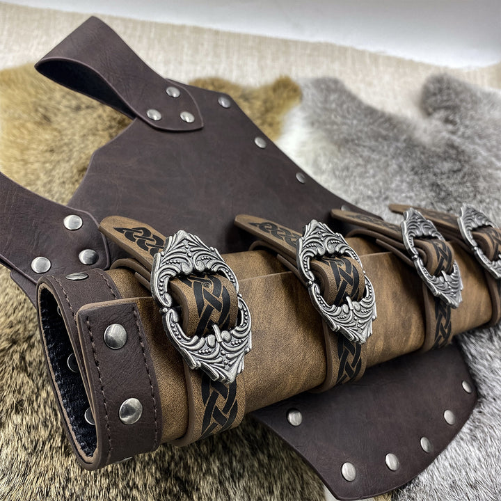 WorldNorse Celtic Knot Buckle Leather Sword Belt Sheath