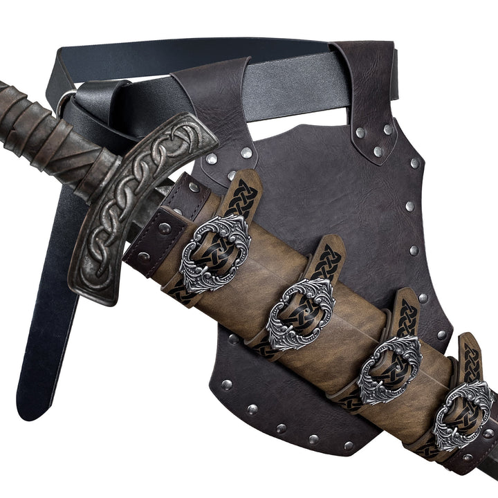 WorldNorse Celtic Knot Buckle Leather Sword Belt Sheath - image 3