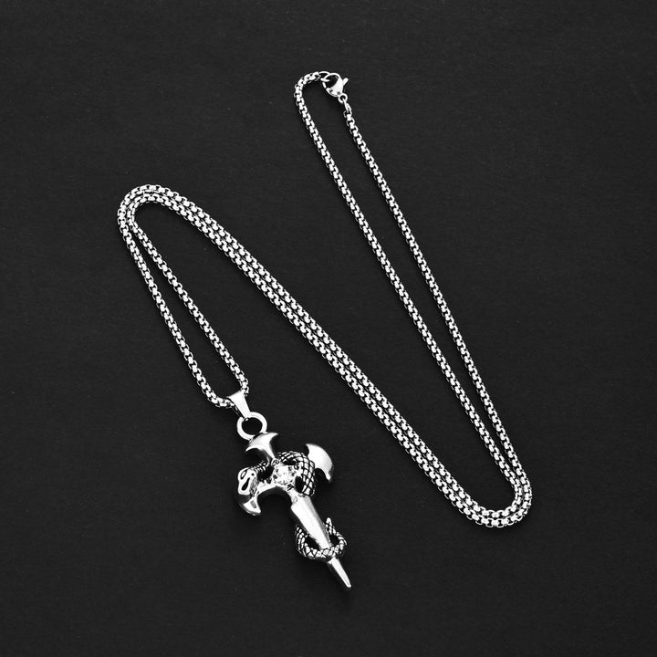 WorldNorse Warrior Snake Coiled Sword Necklace