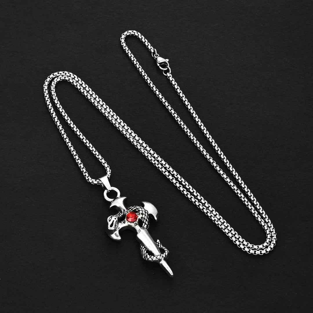 WorldNorse Warrior Snake Coiled Sword Necklace