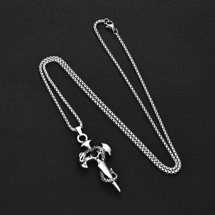 WorldNorse Warrior Snake Coiled Sword Necklace