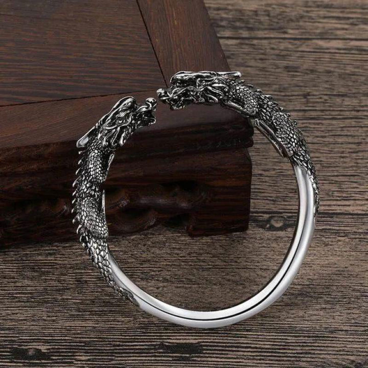 WorldNorse Guardian Dragon Head Torque Bracelet