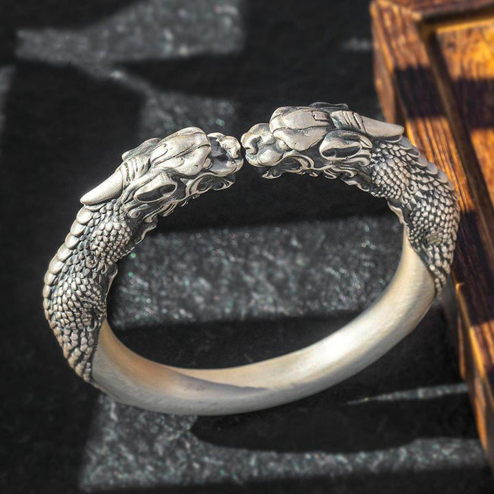 WorldNorse Guardian Dragon Head Torque Bracelet