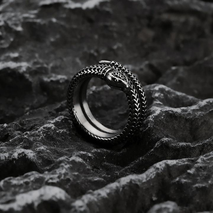 WorldNorse Snake King Titanium Steel Coil Ring - image 7