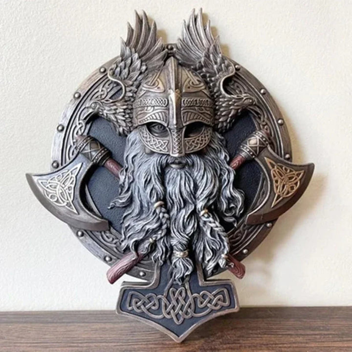 WorldNorse Viking Berserker Double Axe Plaque Statue