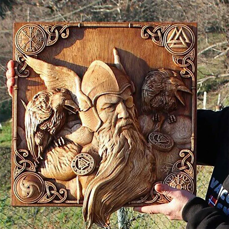 WorldNorse Odin Ravens Wall Carve Icon Home Decor