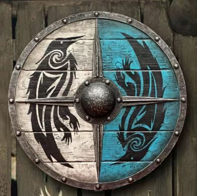 WorldNorse Raven Dragon Battleworn Viking Shield