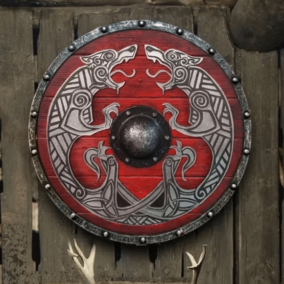 WorldNorse Raven Dragon Battleworn Viking Shield