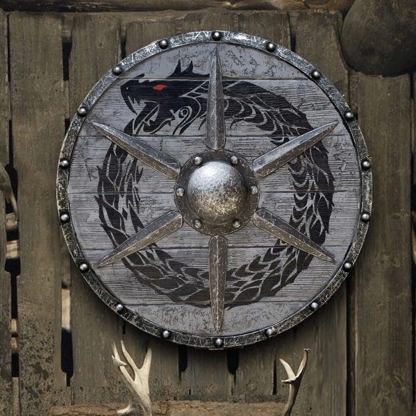 WorldNorse Raven Dragon Battleworn Viking Shield