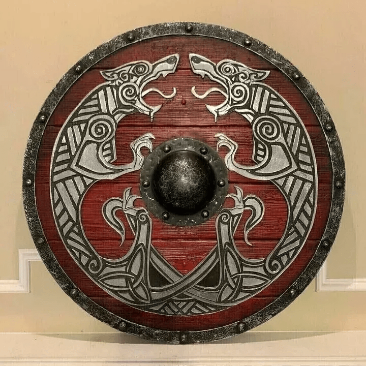 WorldNorse Raven Dragon Battleworn Viking Shield