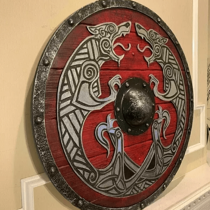 WorldNorse Raven Dragon Battleworn Viking Shield