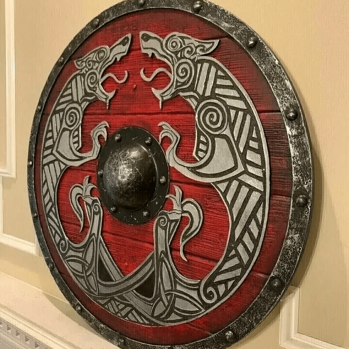 WorldNorse Raven Dragon Battleworn Viking Shield