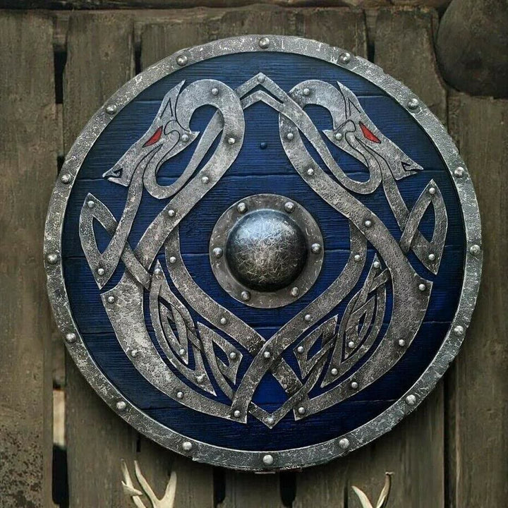 WorldNorse Viking Jörmungandr Carved Kolovrat Shield