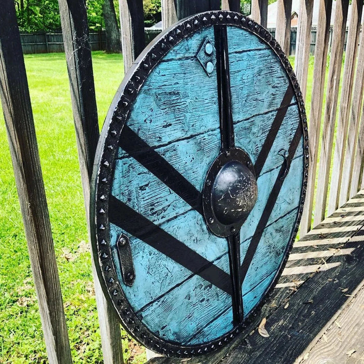 WorldNorse Viking Jörmungandr Carved Kolovrat Shield