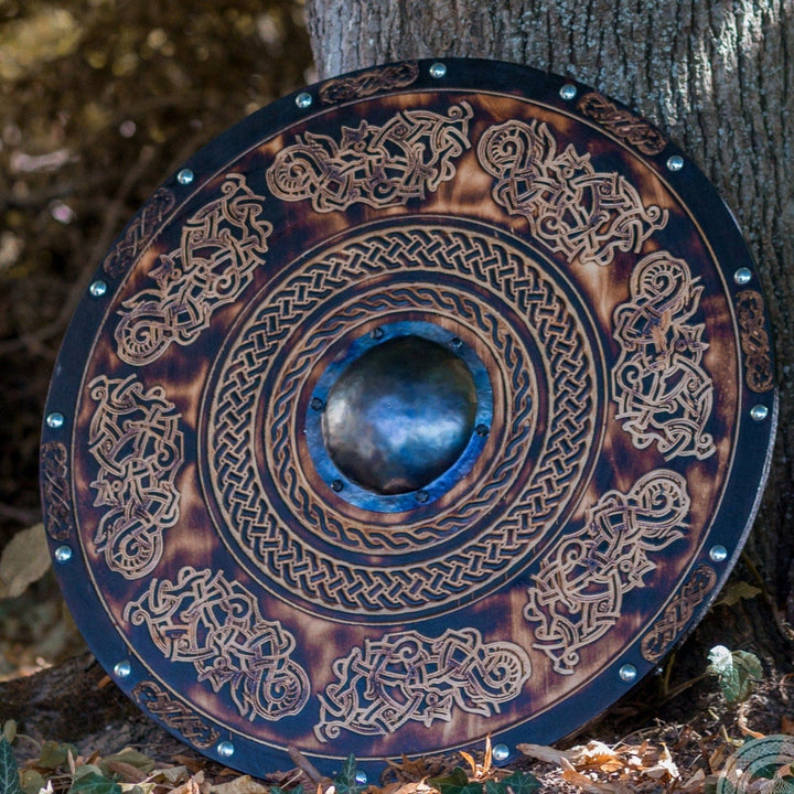 WorldNorse Celtic Knot Carved Dragon Shield