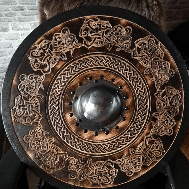 WorldNorse Celtic Knot Carved Dragon Shield