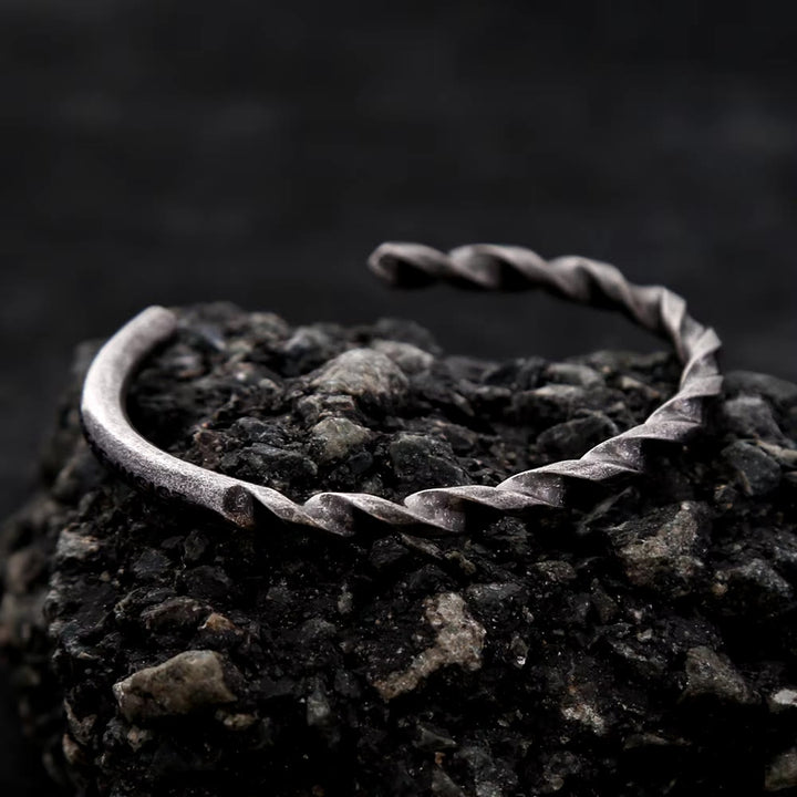 WorldNorse Single Side Twist Bracelet - Retro Silver - image 0