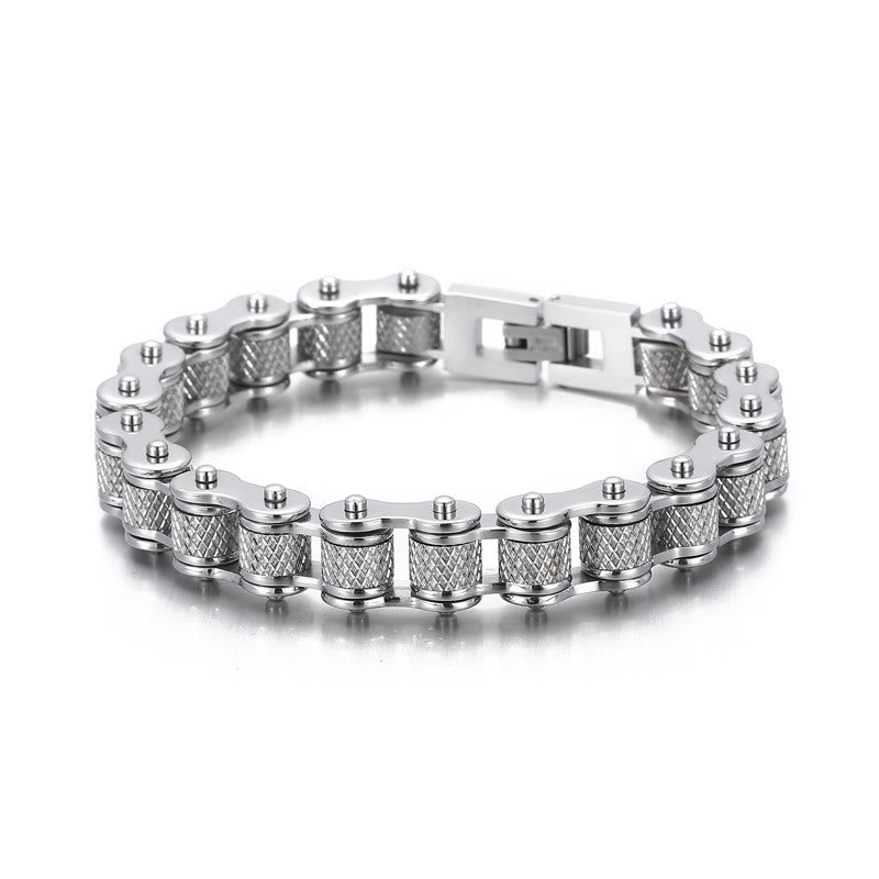 WorldNorse Motorcycle Chain Solid Bracelet - Silver 22.5 cm - image 8